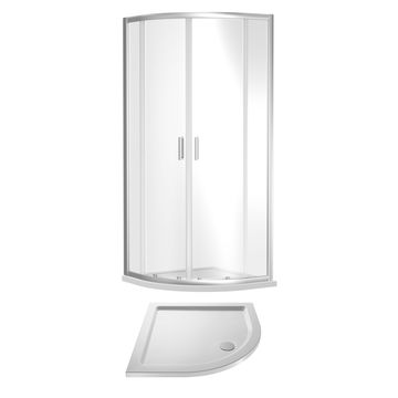 Nuie Rene Two Door Sliding Quadrant Shower Enclosure with Tray and Handles - 1900mm High