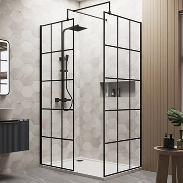 Nuie Framed Walk-In Wetroom Shower Screen With Tray - ENZW004