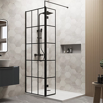 Nuie Walk-In Wetroom Shower Screen With Return Panel And Tray - ENZW088