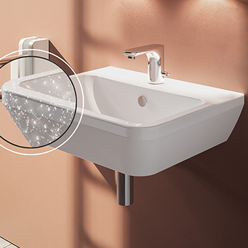 Vitra Geo Soft Square 1 Taphole Wall Hung Washbasin - 600 x 425mm