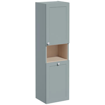 VitrA Root Classic 420 x 1550mm Wall Hung Tall Unit with Open Shelf - 2 Doors - 68527
