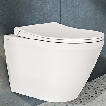 VitrA Universal White Slim Round Toilet Seat - Soft Close - 363 x 457mm