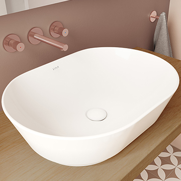 Vitra Geo Oval White Countertop Basin - 545 x 400mm