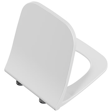 VitrA Universal White Slim Square Toilet Seat - Soft Close - 363 x 457mm