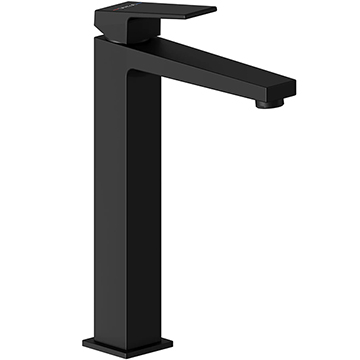 VitrA Minimax Brushed Brass Tall Basin Mixer Tap - Straight Spout - Flat Handle