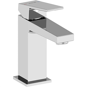VitrA Minimax Contemporary Square Basin Mixer Tap - Straight Spout - Flat Handle