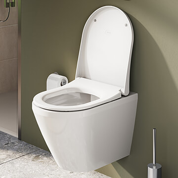 VitrA Universal White Slim Round Toilet Seat - Soft Close - 363 x 457mm