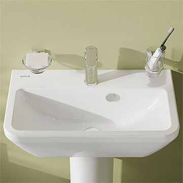 VitrA Integra 1 Taphole Contemporary Rectangular Wall Hung Washbasin - 600 x 360mm