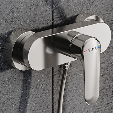 VitrA Root Contemporary Exposed Round Manual Shower Valve - 1 Control