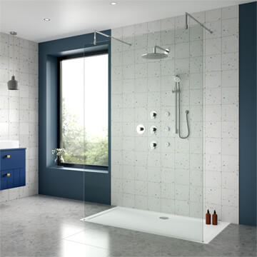 Nuie 3-Outlet Concealed Thermostatic Mixer Shower Valve with Showerhead and 3 Body Jets