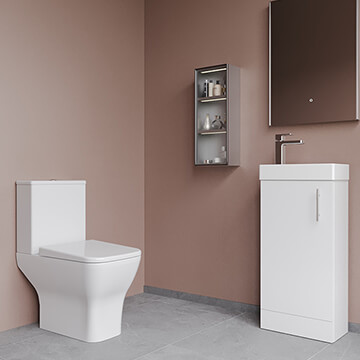 Nuie Deco Modern Floorstanding Vanity Unit with Toilet Pack