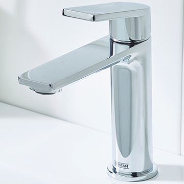 Bristan Frammento Eco Start Basin Mixer Tap with Clicker Waste - Flat Handle and Spout