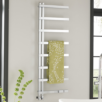 Vogue Keys II Square Tube Designer Central Heating Towel Rail - Mild Steel - 500mm Width