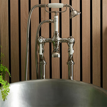 Vado Axbridge Traditional Floorstanding Bath Mixer Tap with Shower Handset - Lever Handles