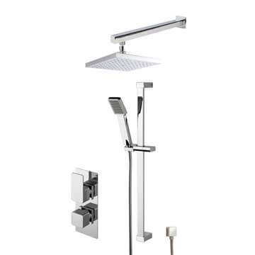 Nuie Windon Twin Concealed Thermostatic Shower Valve with Diverter and Slide Rail Kit - SBS42TW2