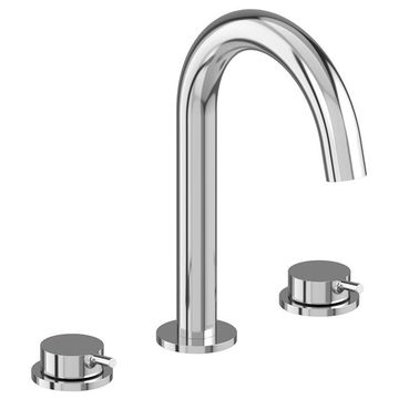 Vado Safari 3 Hole Contemporary Basin Mixer Tap with Curved Spout - Stick Handles