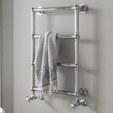 Vogue Ballerina Wall-Mounted Chrome Traditional Towel Rail - 1275mm Height - VOGUE048