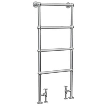 Vogue Ballerina 1238mm High Brass Floorstanding Chrome Traditional Towel Rail - VOGUE055