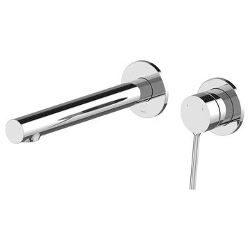Safari Contemporary 2 Hole Basin Mixer Tap - Fixed Spout - Stick Handle - Wall Mounted
