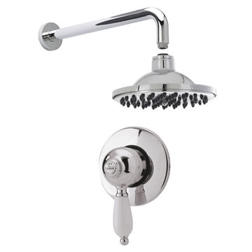 Nuie Edwardian Traditional Exposed Shower Valve with Head and Arm - Chrome - SBT51MV1
