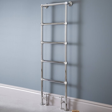 Vogue Ballerina Floorstanding Chrome Traditional Towel Rail - Brass - VOGUE057