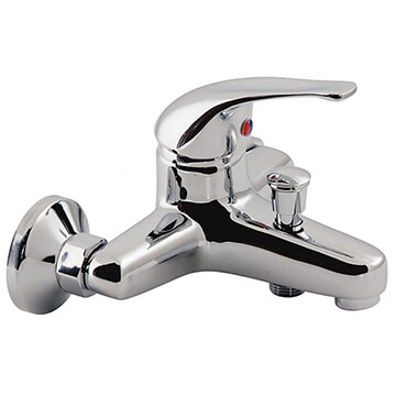 Vado Matrix Chrome Bath Shower Mixer Tap with Diverter - Curved Handle - Wall Mounted