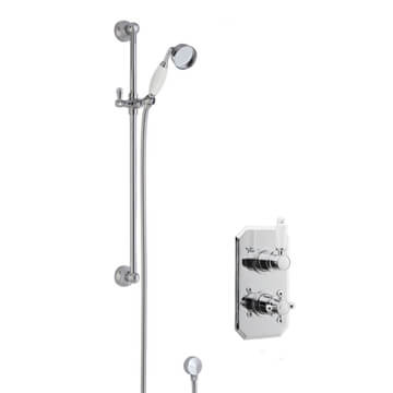 Nuie Ascott Traditional Concealed Thermostatic Shower Valve with Slide Rail Kit - SBT54TW1