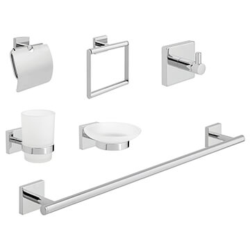 Vado Bokx Wall Mounted Set of 6 Chrome Accessory Pack