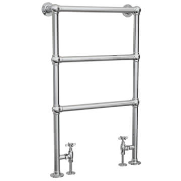 Vogue Ballerina Brass Floorstanding Chrome Traditional Towel Rail - 938mm Height - VOGUE052