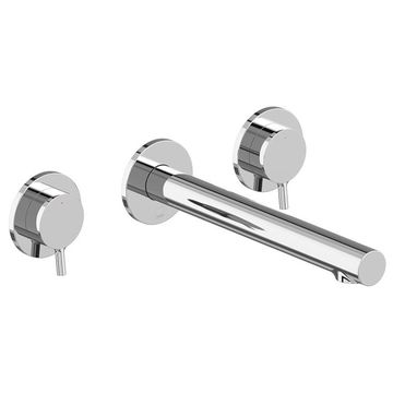 Vado Safari 3 Hole Contemporary Basin Mixer Tap with Long Spout - Stick Handles