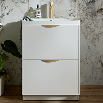 Vado Safari Contemporary Floorstanding Vanity Unit - 2 Drawer - 800mm High