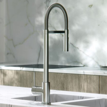 Vado Zoo Professional Pull Out Kitchen Mixer Tap - Swivel Spout - Stick Handle - Chrome