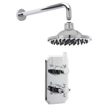Nuie Ascott Traditional Concealed Thermostatic Shower Valve with Head and Arm - SBT55TW1