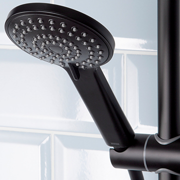 Bristan ABS Round Chrome Shower Handset - Rub Clean Nozzles - 3 Spray Modes