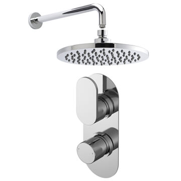 Nuie Concealed Thermostatic Shower Valve with Showerhead and Arm