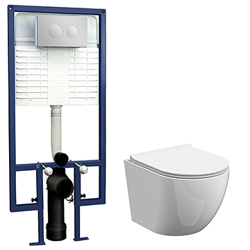 Nuie Contemporary Rimless Toilet With Soft Close Seat And Concealed Cistern - CEZFR002