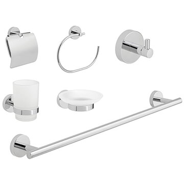 Vado Sirkel Wall Mounted Set of 6 Chrome Accessory Pack
