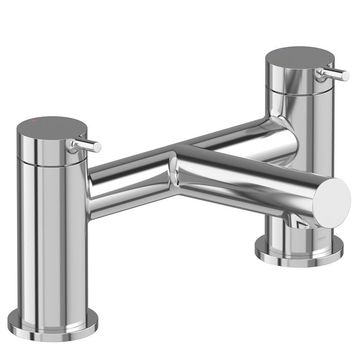 Vado Safari Contemporary Bridge Bath Mixer Tap with Long Spout - Deck Mounted