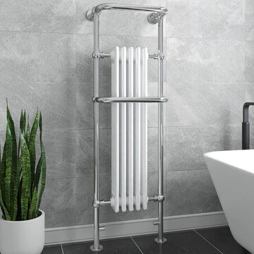 Vogue Regency Floorstanding Tall Traditional Towel Radiator - Mild Steel - 500 x 1500mm