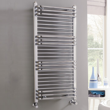 Vogue Tempo Straight Multirail Chrome Heated Towel Rail - Mild Steel - 500mm Wide