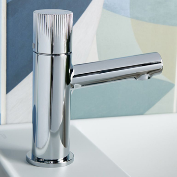 Vado Safari Monobloc Basin Mixer Tap with Fluted Knob Handle - Deck Mounted