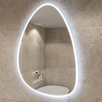 Rak TearDrop Borderlit LED Illuminated Mirror with Demister Pad and Touch Sensor