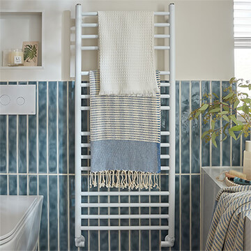 Vado Muse Matt White Straight Heated Towel Rail - 1200 x 500mm
