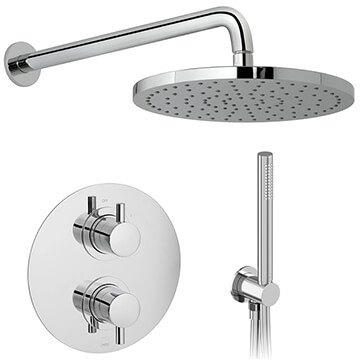 Vado Celsius Chrome Thermostatic Shower Mixer Valve with Zoo Kit and Satun Fixed Head
