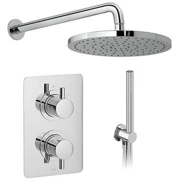 Vado Celsius Thermostatic Chrome Shower Mixer Valve with Zoo Kit and Satun Fixed Head