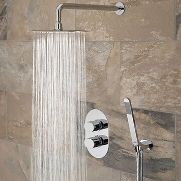 Vado Life 2 Outlet Chrome Thermostatic Showering Package with Mini Shower Kit