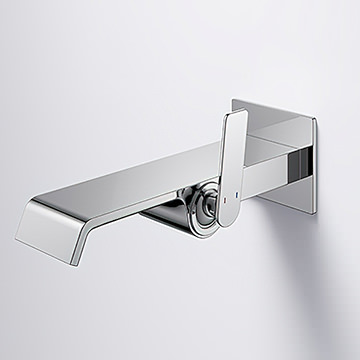 Flova Stream 1-Hole Basin Mixer Tap with Straight Spout - Flat Handle