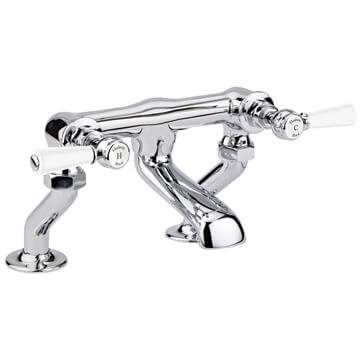 Hudson Reed Topaz Traditional Bridge Bath Filler Tap - Lever Handles - Deck Mounted