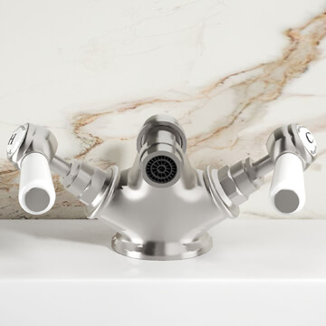 Hudson Reed Topaz Traditional Bidet Mixer Tap with Pop Up Waste - BC306DL