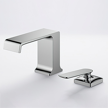 Flova Stream 2-Hole Contemporary Basin Mixer Tap - Flat Handle - Deck Mounted